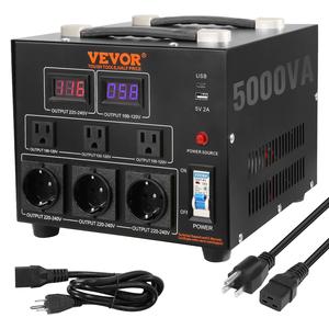 【DealsForYouDays】VEVOR Voltage Converter Transformer Max. 5000W,Not for EV ChargingHeavy Duty Step Up/Down TransformerConvert from 110 Volt to 220 Volt and from 220 Volt to 110 Voltwith US Outlet EU Outlet 5V USB Port