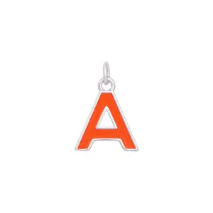 Orange & Silver Letter Charms A-Z