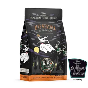 Bones Coffee Company Ruff Weather 12oz, Oatmeal Cream Pie-Flavored Coffee, Small Batch Roasted, Rainforest Alliance Certified