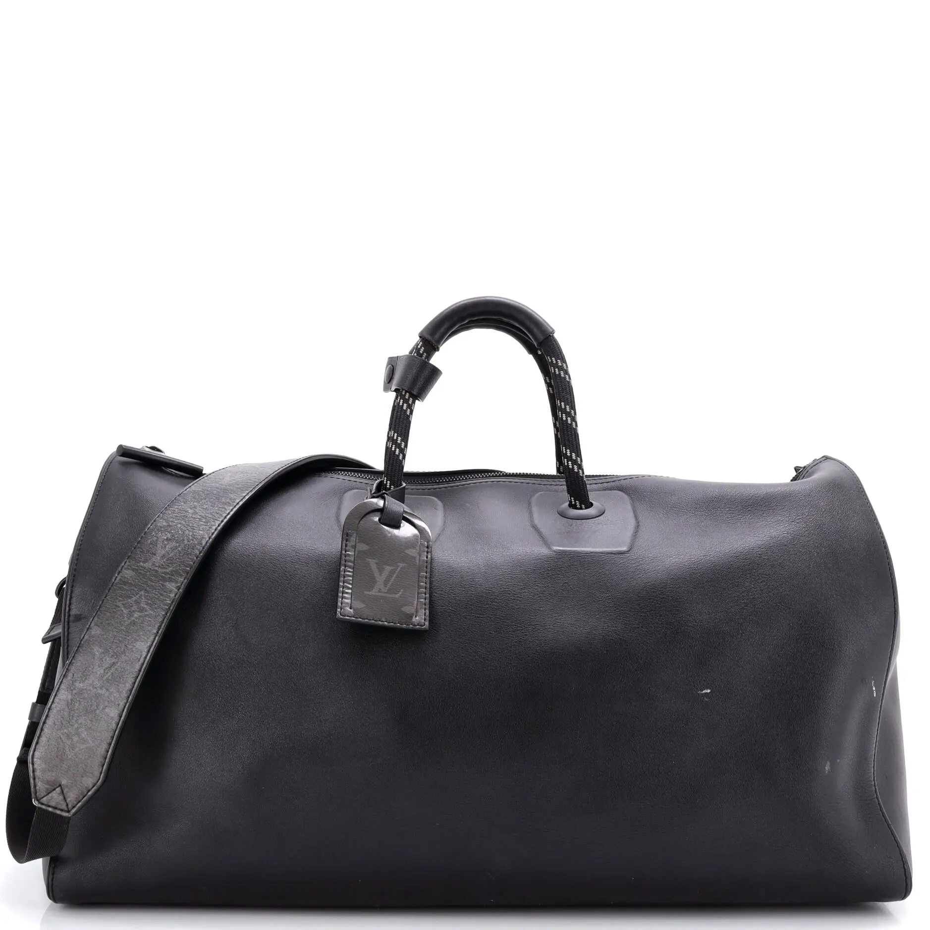 Pre-owned Louis Vuitton Leather Travel Bags Keepall Bandouliere Bag Dark Infinity with Monogram Eclipse Glaze Canvas 50 by Rebag