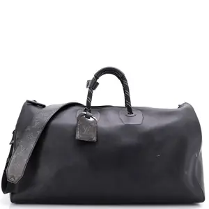 Pre-owned Louis Vuitton Leather Travel Bags Keepall Bandouliere Bag Dark Infinity with Monogram Eclipse Glaze Canvas 50 by Rebag