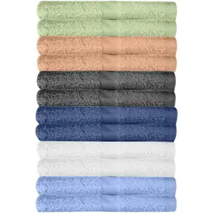12 Pack Washcloths | Multicolour 100% Cotton Extra Absorbent Face Towels | Soft, Quick Dry Wash Cloths for Bathroom, Spa, Gym, Baby & Travel (12 Packs (12 x 12))