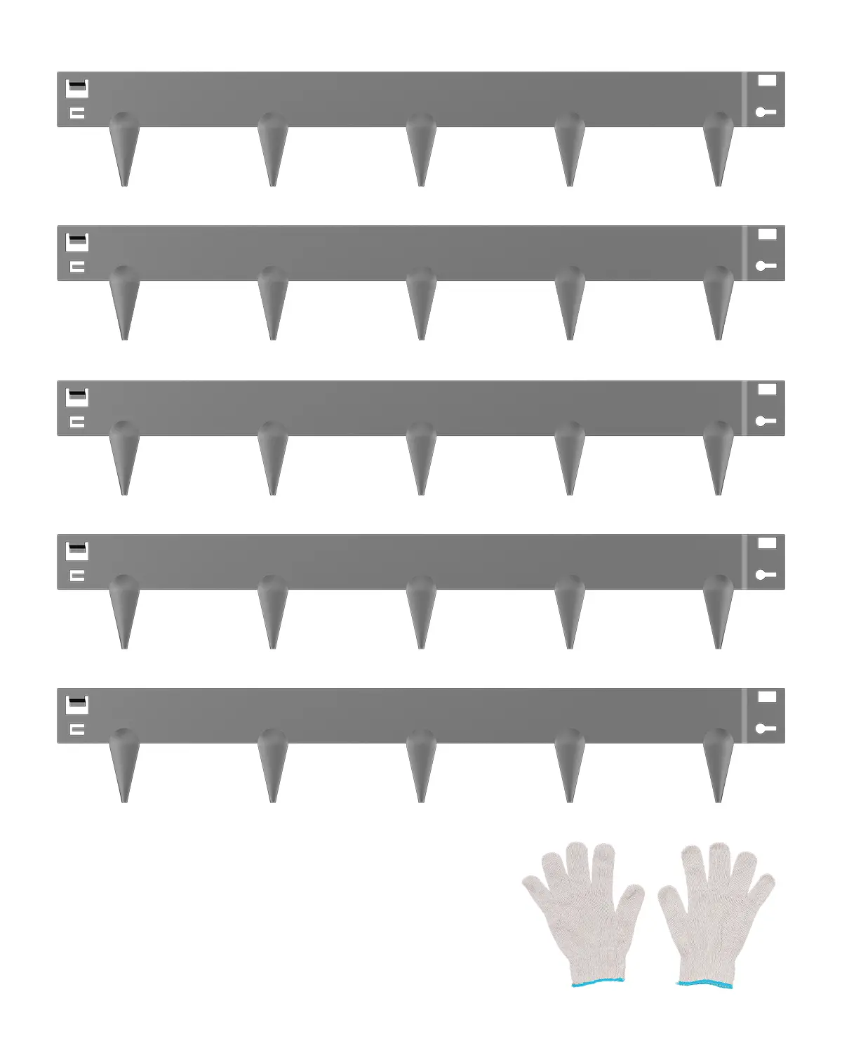 【SummerFinds】VEVOR Steel Landscape Edging, 5 Packs 39 x 3 in Rust-Resistant Metal Landscape Edging, Bendable Garden Edging Border, Heavy Duty Lawn Edging, Easy-to-Install, Flower Bed Yard Pathway Divider Dark Gray