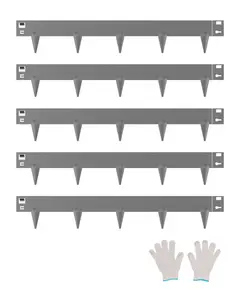 VEVOR Steel Landscape Edging, 5 Packs 39 x 3 in Rust-Resistant Metal Landscape Edging, Bendable Garden Edging Border, Heavy Duty Lawn Edging, Easy-to-Install, Flower Bed Yard Pathway Divider Dark Gray