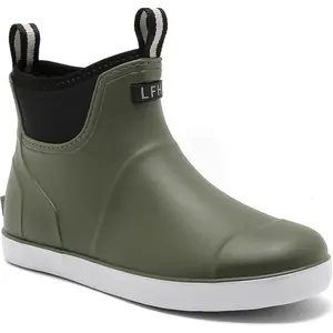 Mens Deck Boots, Saltwater Fishing Booties Rubber Waterproof Ankle Rain Boots, High-performance Footwear Chelsea Boots for Gardening Fishing Boating Camping Sailing