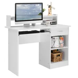 Karl Home General Style Modern Computer Desk: White, P2 15MM Chipboard