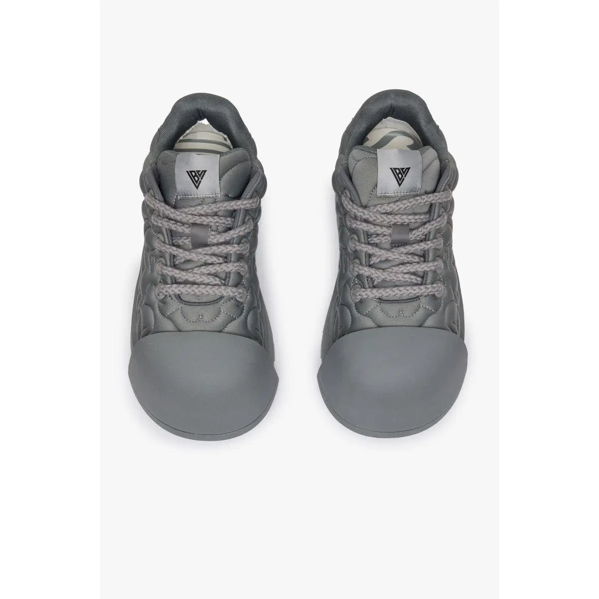 Men's Oversized Neoprene Trainers with Calfskin Leather Footbed, Sculptural EVA Sole, and Cotton Rope Laces, Footwear, Calf Skin, Bold Architectural Design, Breathable, Sneaker, Graphic, Embroidery, Casual, Lace-Up, Paint Dipped Tips, Closed, Embroidered,