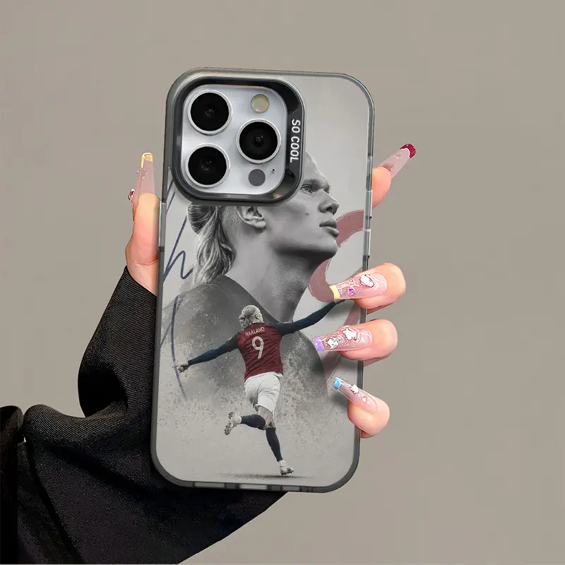 iPhone 17 pro max Haaland phone case anti drop case suitable for iPhone 16 15 14 13 12 11 plus & Samsung S25 S24 S23 S22 Ultra FE acrylic protective shockproof rugged case football, Gifts for fans, deals for you days