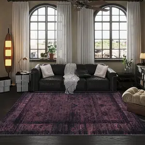 Velvet Soft Comfort Vintage Pattern Printed Rug, Home Decor Carpet, Living Room Large Mat, Sofa Pad, Door Mat, Coffee Table Mat, Vintage Design Rug, Decorative Rug