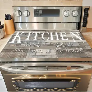 1PC printed stove mat, Kitchen Decorative Placemat, quick drying rubber bottom anti slip protective mat, suitable for coffee bars, anti slip and scratch resistant, dining tables, parties, stoves and tabletops