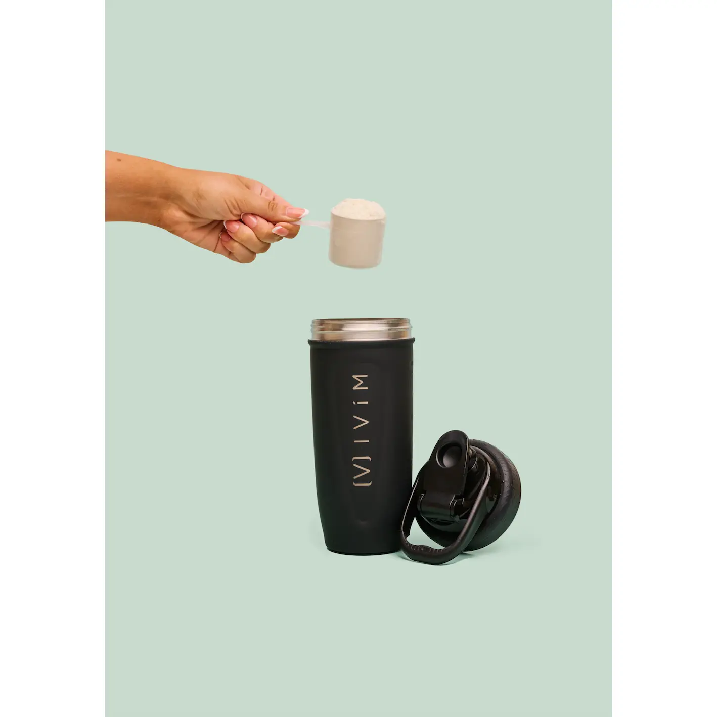 SmartShake Insulated Portable Stainless Steel Protein Shaker Bottle with Loop
