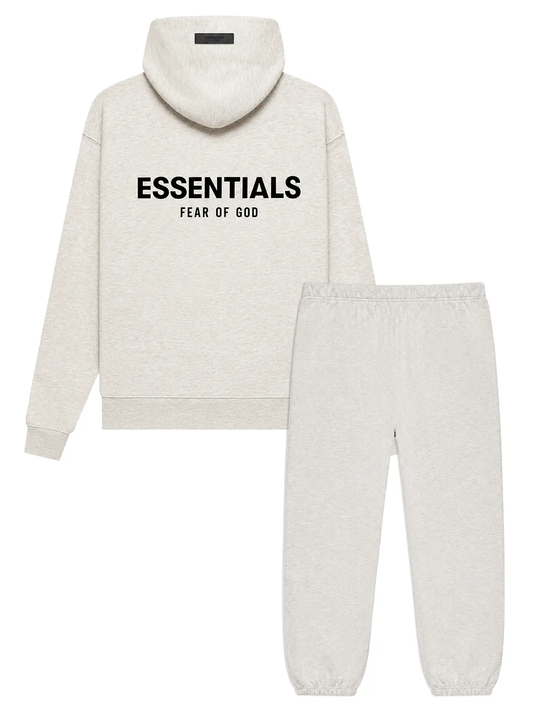 (one Set) Essentials Fear of God Light Oatmeal Hoodie and Pants Men and Women Streetwear (one Set) Essentials Fear of God Light Oatmeal Hoodie and Pants Men and Women Streetwear