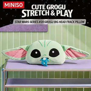 MINISO Star Wars Series No. 20 Baby Yoda Frog-Eating Plush Neck Pillow, Soft Household Textile Cushion Accessory, Ideal Gift