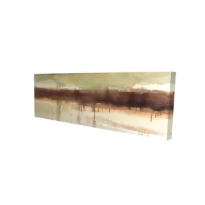 Begin Home Decor 2080-1648-AB81 16 x 48 in. Brown Bathroom Abstract Canvas - Stripes - Home Decor Art