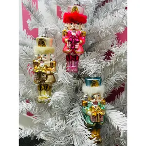 Pastel Nutcracker Ornament Trio