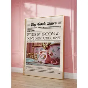 Newspapers Print, Bathroom Print New York Magazine Cover, Hot Girls Poster, Retro Wall Art, Vintage Bar Cart, Preppy Decor Poster Canvas Painting Posters And Prints Wall Art Pictures For Living Room Decoration
