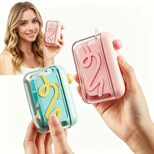 Pop-Up Toothpick with 10 Dental Floss Picks, Dental Floss Dispenser, Flosser Storage Box for Adults, Tooth Picks Holder Refillable Travel Floss Container & Toothpick Holder, Portable Floss Sticks Kit for Adults