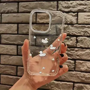 Little Duck Cute Clear Phone Case for iPhone 17 16 11 15 14 13 12 Pro Max Plus Case Cute Gifts for Girls