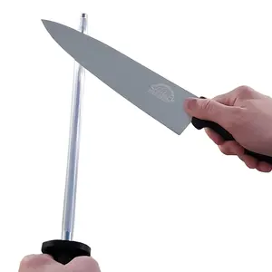 SpitJack 8 inch Chef Knife and Sharpening Hone Combo. Professional Chopping and Cooking Kitchen Knife Set.