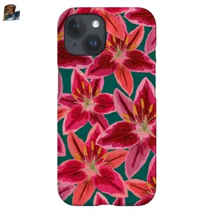 Teal Lily Phone Case - Floral Phone Cover - Case Phone - Case for iPhone 16,15,14,13,12,11 Pro Max Plus X Case for iPhone17 ProMax