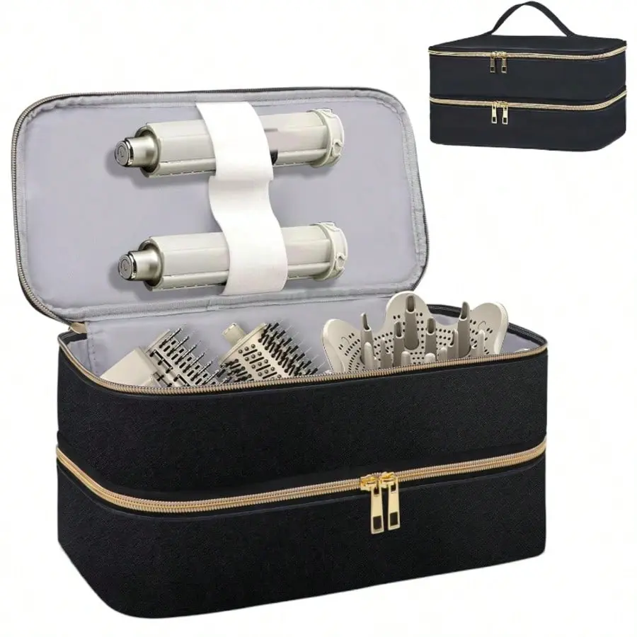 Hair Tool Travel Case Large Capacity Double Decker Storage for Hair Dryer Flat Curl Iron Hair Tool Travel Case Large Capacity Double Decker Storage for Hair Dryer Flat Curl Iron