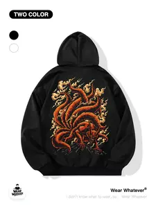 Naruto Nine-Tailed Fox Graphic Hoodie, Loose Fit Casual Pullover with Pocket, Breathable Comfort for Outdoor & Home Wear