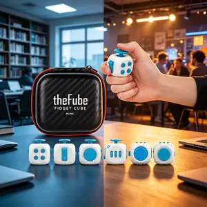 6-Sided Infinity Cube! Silent & Audible Fidget Toy – Stress Relief for Adults & Kids, Portable with Case