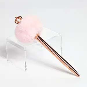 Rose Gold Crown Pom-Pom Metal Pen