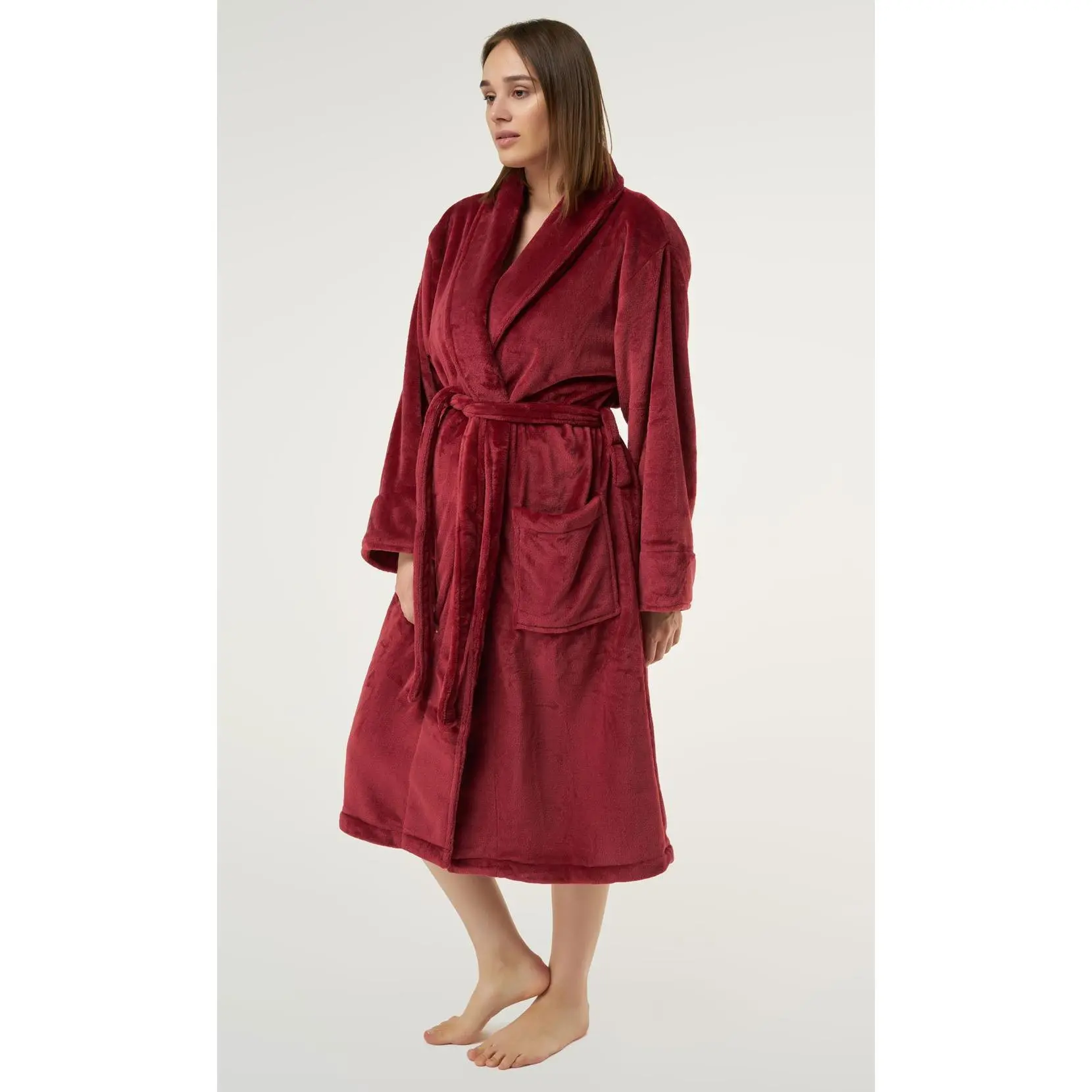 Turquaz Tahoe Microfleece Shawl Collar Bathrobe Soft Cozy Women One Size