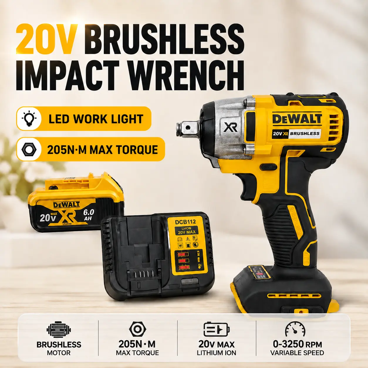 DEWALT DCF880 20V Max Brushless Cordless Impact Driver, 3800IPM, 1/4" Hex for Woodworking & Auto Repair