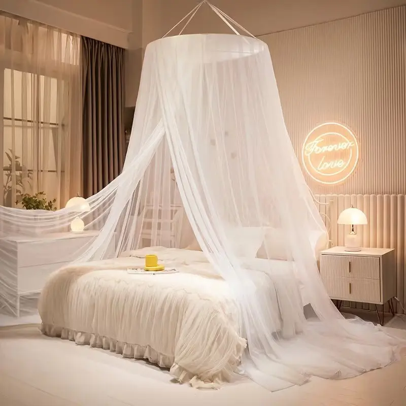 2026 New Round Hanging Mosquito Net for Bed, Easy Installation, Breathable Mesh, Year-Round Stock, Must-Have Summer Essential, Washable Breathable Net, Mosquito Proof Net