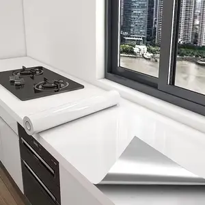 Self-Adhesive Vinyl Wallpaper, Marble Texture, Waterproof Oil-Resistant, Easy to Apply and Cut, Removable Large Kitchen Wallpaper