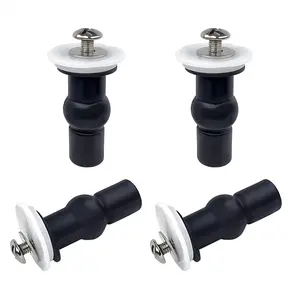 4 Pack Universal Toilet Seat  and Hinge Screws, Top Mounting Fixings Kit with Expanding Rubber Top Nuts, Replacement Screws for 14-16mm Hole Toilet Seat Repair