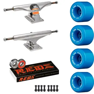 Independent Skateboard Package - 159 (8.75") Trucks, Powell Peralta Rat Bones Blue Wheels, Bones Reds