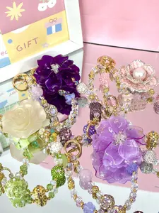 Vibrant Floral Bag Charms, Assorted Delicate Handbag Pendants for Women, Detachable, Unique Birthday & Mother's Day Gifts, Bright Summer Vibes,Fadkeys