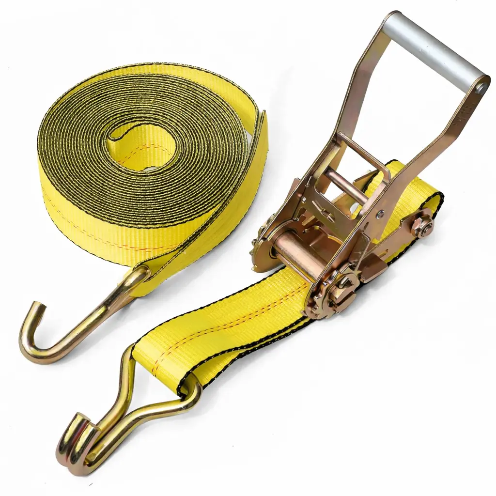 Heavy Duty 2" Ratchet Truck Straps with Wire Hooks & Dot-Certified Features, Cargo Trailer Securing Straps
