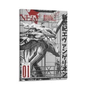 Neon Genesis Evangelion Anime Poster High-Quality Canvas Print Popular Anime Wall Art Aesthetic Decor EVA Poster Ideal for Dorm Rooms & Bedrooms