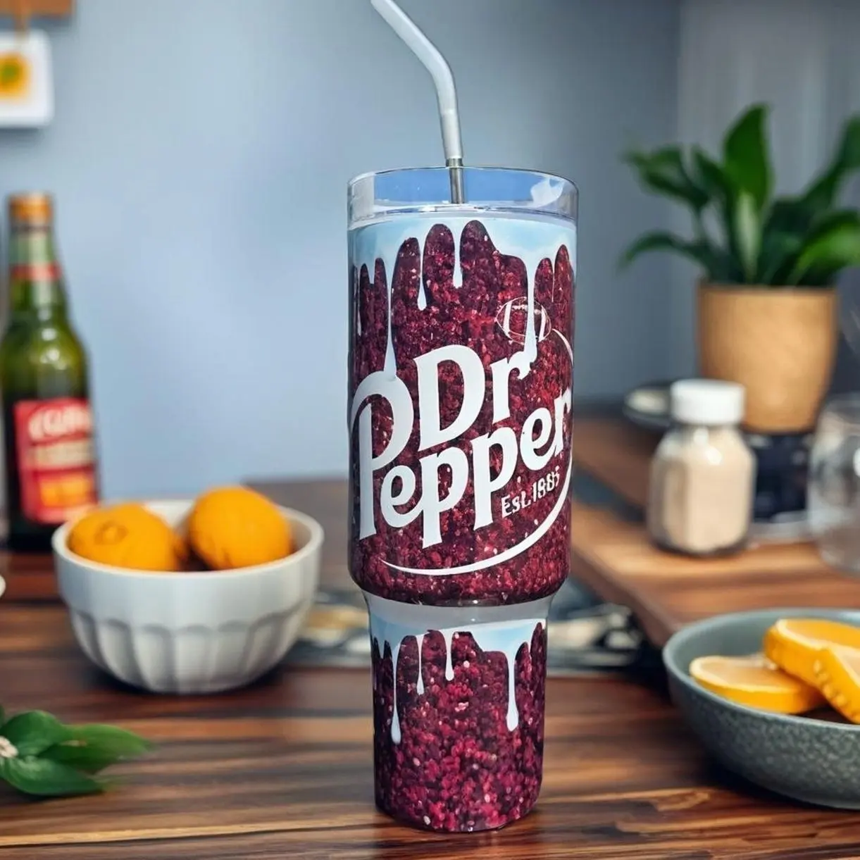 Dr Pepper 40oz Tumbler - Stainless Steel with Handle Vacuum insulated drinkware