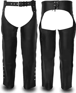 Touch&Torn Chaps for Men 32 to 48 Waist Motorcycle Leather chap 2 Pockets Original YKK Zip Brown Black Motorcycle Chaps