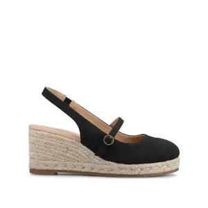 ASMYNA ESPADRILLE WEDGES - Black