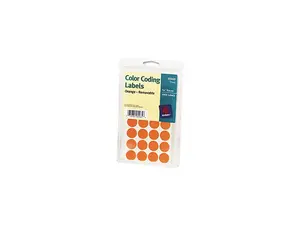 Avery 05465 Print or Write Removable Color-Coding Labels, 3/4in dia, Orange, 1008/Pack