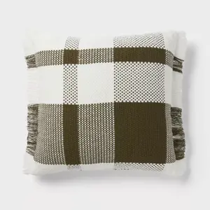 Euro Plaid Decorative Throw Pillow - Threshold Euro Plaid Decorative Throw Pillow - Threshold