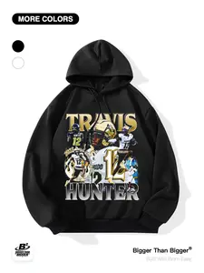 Bowl Games Halftime Show Retro Hip-Hop Print Loose fit Hooded Sweatshirt, Casual and Breathable, Perfect for Outdoor Activities and Sports, Unisex, Trendy Sweatshirt