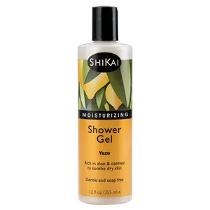 Shikai Yuzu Shower Gel - Moisturizing, Rich in Aloe & Oatmeal, Gentle Soap-Free Formula for Dry Skin, Perfect for Everyday Use, No Animal Ingredients