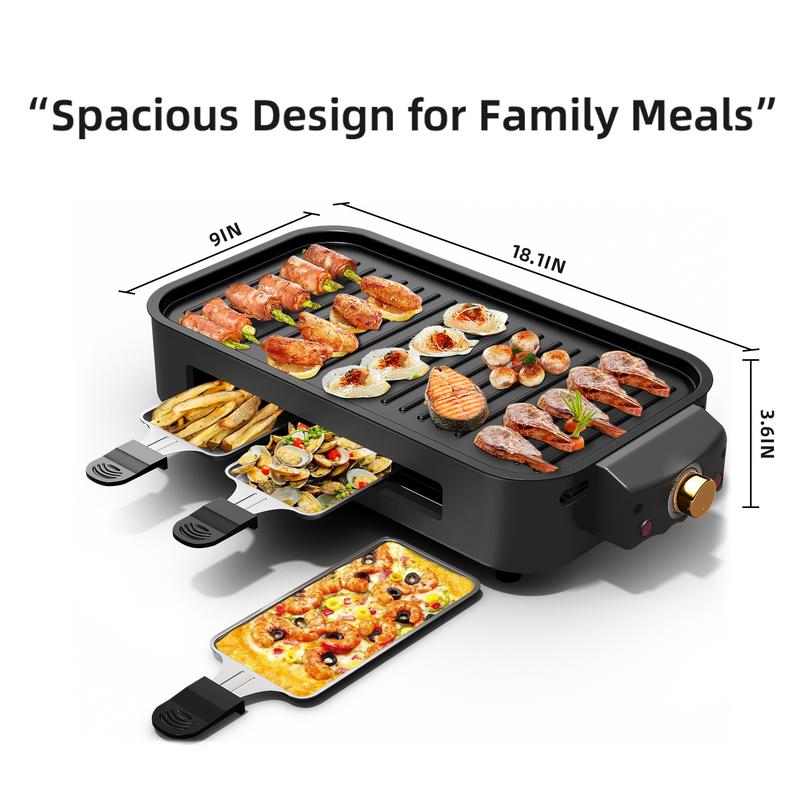 Indoor Smokeless Grill, Non-Stick Cooking Removable Plate1500W, Dishwasher Safe, Suitable for Grilling, Roasting &Frying