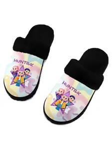 HUNTER - Themed Women's Indoor Slippers: Plush - Lined for Winter Warmth, Boasting Trendy Colorful Character Prints and Exceptional Comfort, Perfect for Stylish & Cozy Indoor Wear