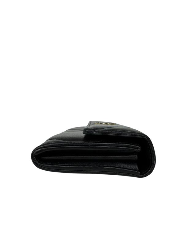 Pre-owned CHANEL Leather Classic Flap Wallet 19 Large Black Lambskin Classic Flap Wallet