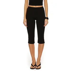 City Lights Black Jersey Capri Pants