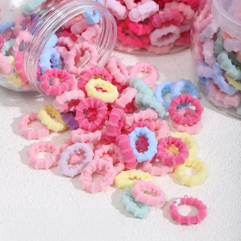 WDGROW 200pcs Mini Elastics Accessories Kit Hairbands & Scrunchies - Kid-Gentle Stretch, No-Damage for Fine Hair, Colorful Hair Accessories for Females & Kids, All-Seasons Daily Use for Pigtails