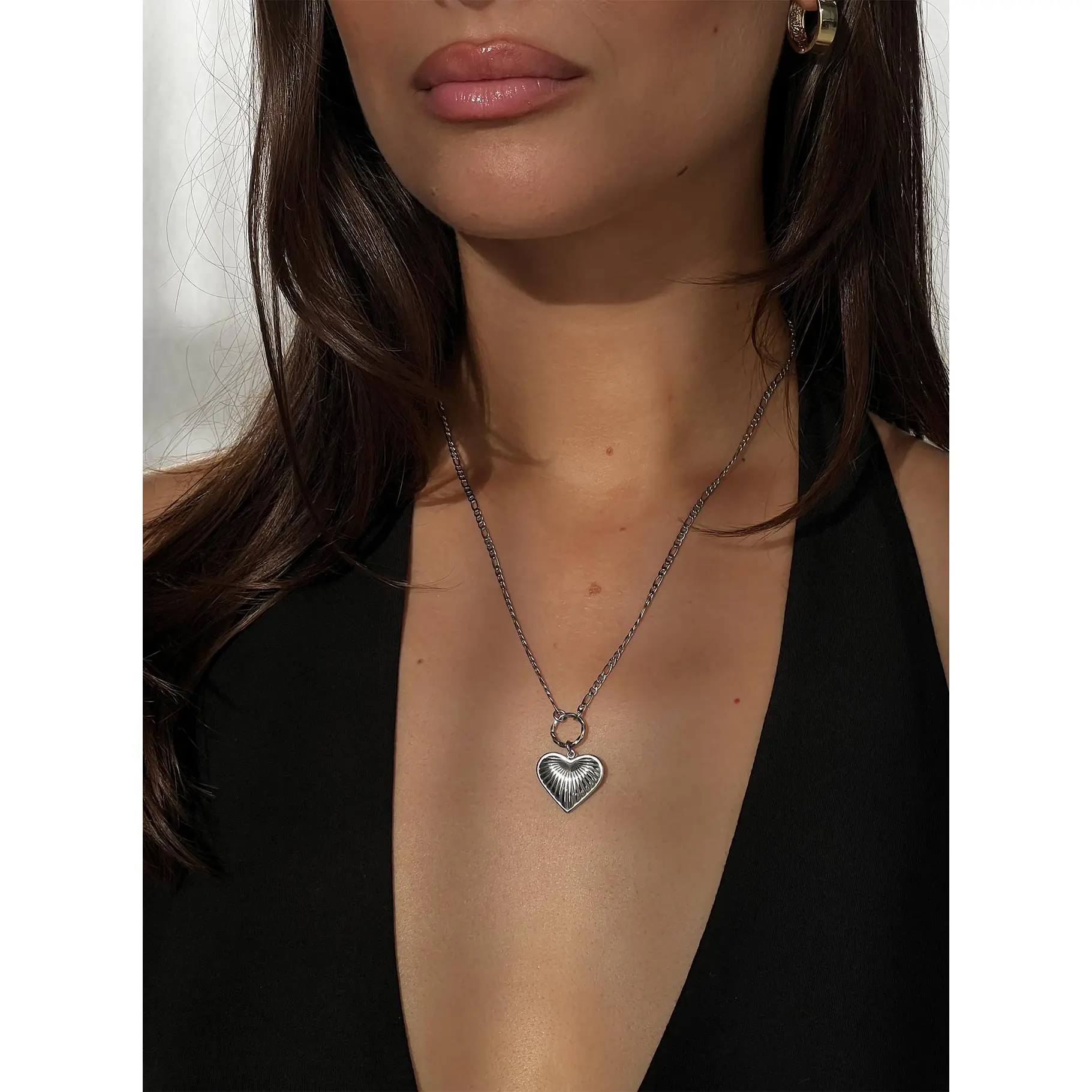 Honey Haze Stainless Silver Pendant Necklace Silver